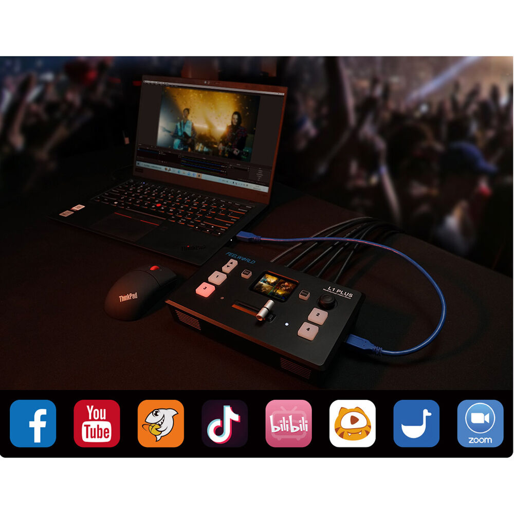 Feelworld L1 PLUS Multi Camera Video Mixer Switcher 2